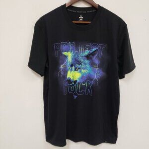 Under‎ Armour Mens Wolf Print Project Rock T Shirt Size L Black Gym